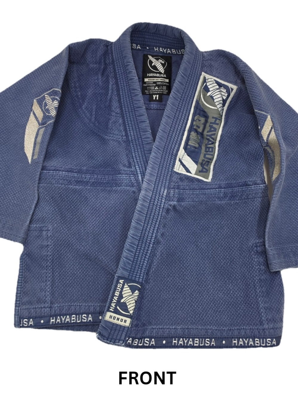 Hayabusa Jiu Jitsu Gi Youth 1 Blue Ascend 550 GSM Gold Weave Heavyweight